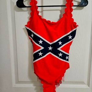 Cute Dixie style one piece bathing suit. Never worn, size small.